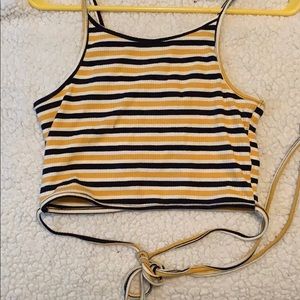 Criss Cross tie back Crop top